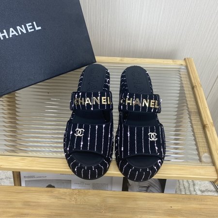 Chanel platform slippers