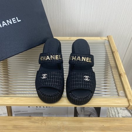 Chanel platform slippers