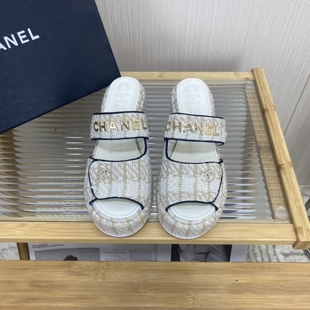 Chanel platform slippers