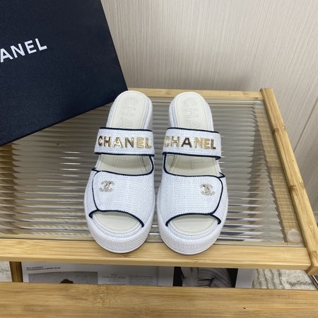 Chanel platform slippers