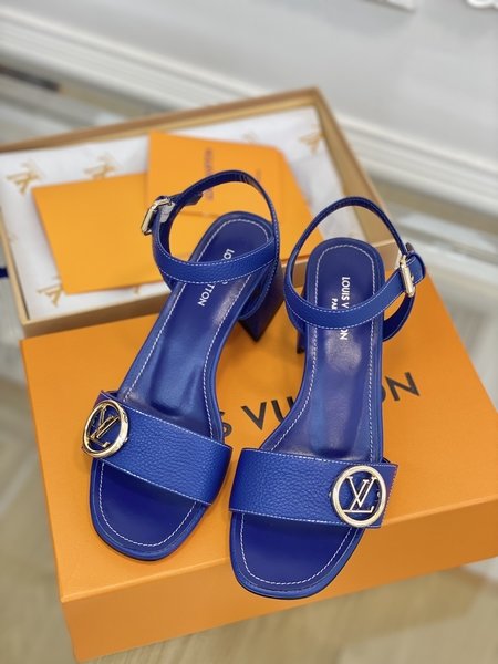 Louis Vuitton Patent leather square heel sandals