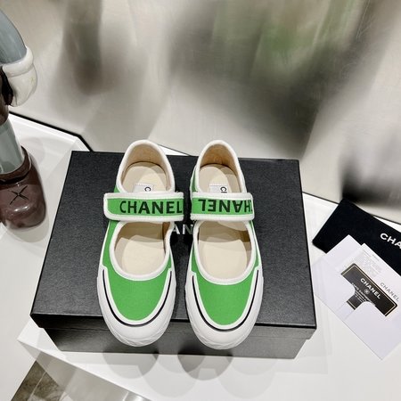 Chanel Velcro platform canvas shoes