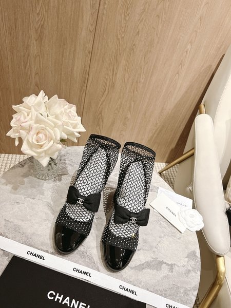 Chanel Nylon mesh boots