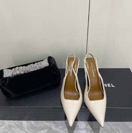 Yves Saint Laurent Patent leather thick hollow sandals and high heels