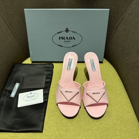 Prada Sheepskin lined satin sandals