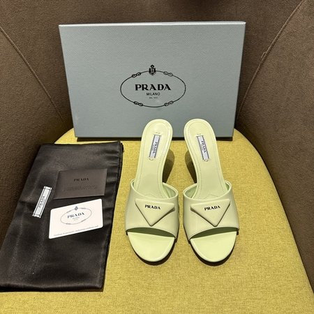 Prada Sheepskin lined satin sandals