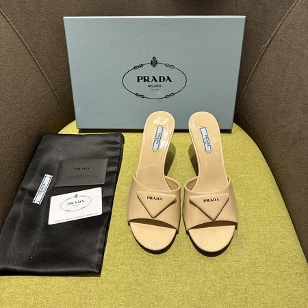 Prada Sheepskin lined satin sandals