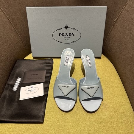 Prada Sheepskin lined satin sandals