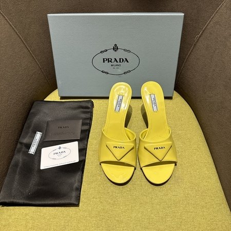 Prada Sheepskin lined satin sandals