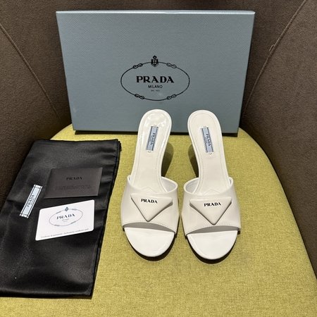 Prada Sheepskin lined satin sandals