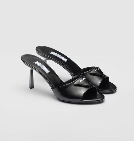 Prada Sheepskin lined satin sandals