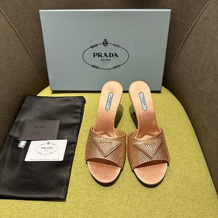 Prada Sheepskin lined satin sandals