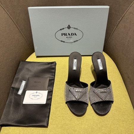 Prada Sheepskin lined satin sandals