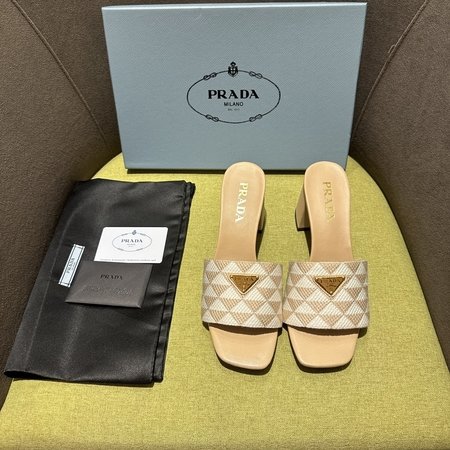 Prada graphic print slippers