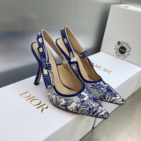 Dior High heel bow color block women s shoes