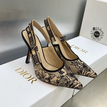 Dior High heel bow color block women s shoes