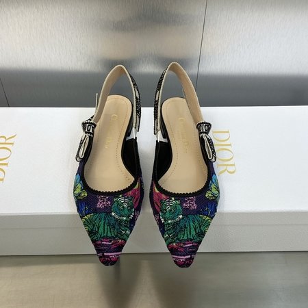 Dior High heel bow color block women s shoes