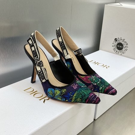 Dior High heel bow color block women s shoes