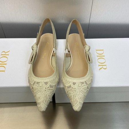 Dior High heel bow color block women s shoes