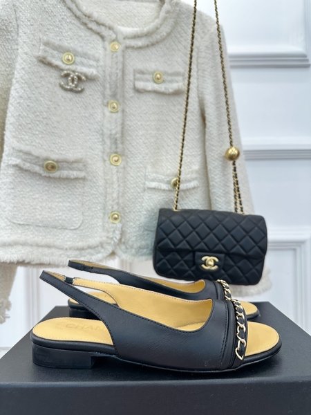 Chanel chain shoes flat shoes