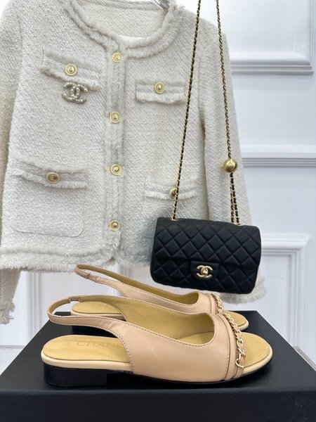 Chanel chain shoes flat shoes