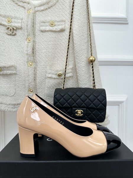 Chanel Colorblock block heel women s shoes