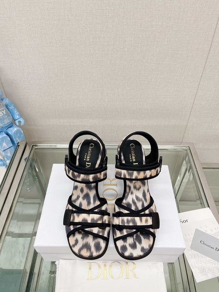 Dior leopard print velcro sandals