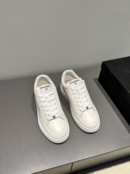 Chanel thick sole white shoes