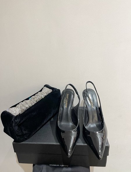 Yves Saint Laurent Stylish logo heel high heels