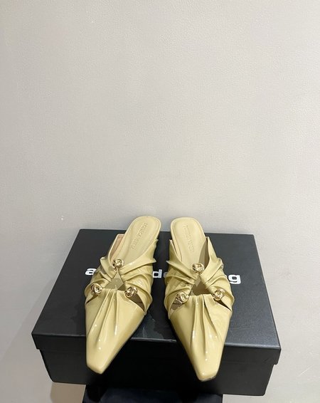 Bottega Veneta Pleated sheepskin slippers/high heels