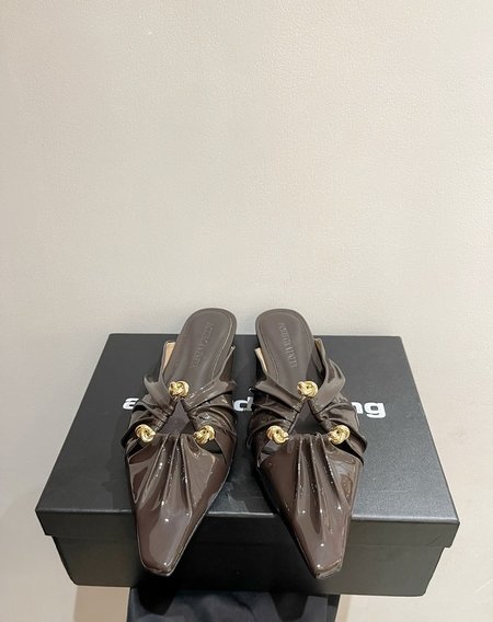 Bottega Veneta Pleated sheepskin slippers/high heels