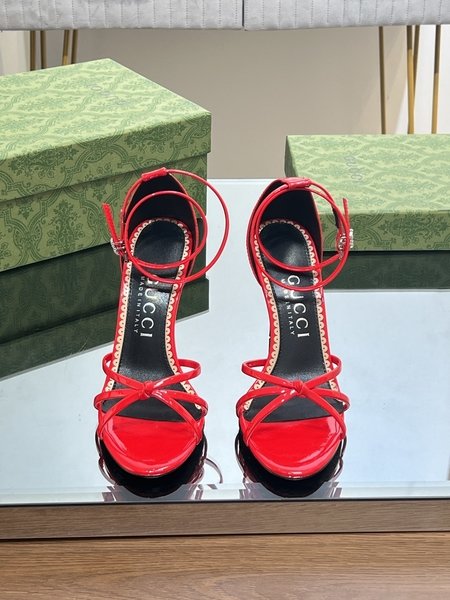 Gucci rhinestone buckle stiletto strappy sandals