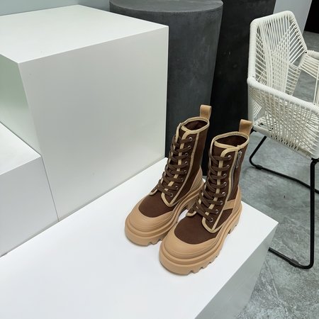 Bottega Veneta Couple style canvas short boots