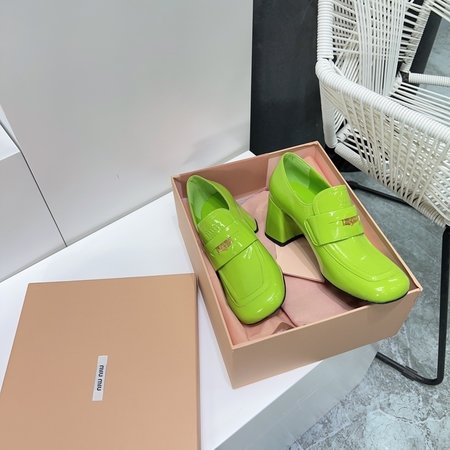 Miu Miu Thick heel loafers mary jane ladies shoes