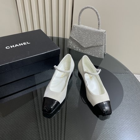 Chanel Velvet + patent leather ballet shoes