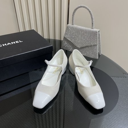 Chanel Velvet + patent leather ballet shoes