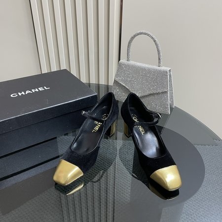 Chanel Velvet + patent leather ballet shoes