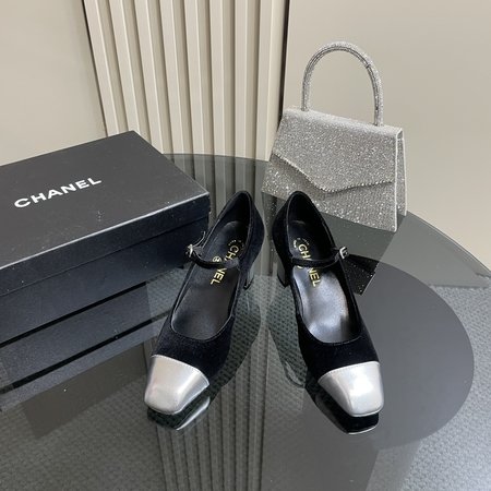 Chanel Velvet + patent leather ballet shoes