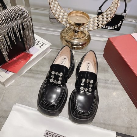 Roger Vivier Thick sole diamond buckle loafers