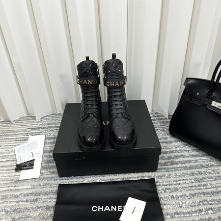 Chanel cowhide martin boots