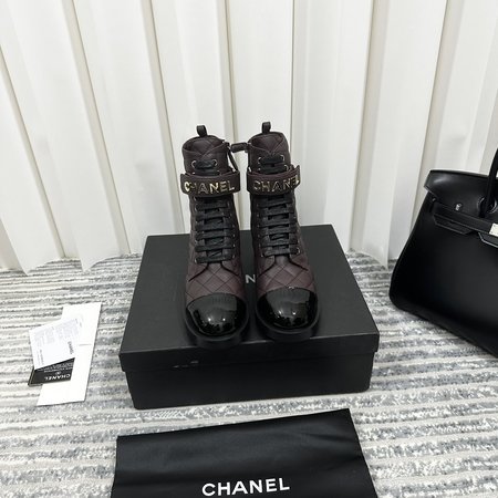 Chanel cowhide martin boots