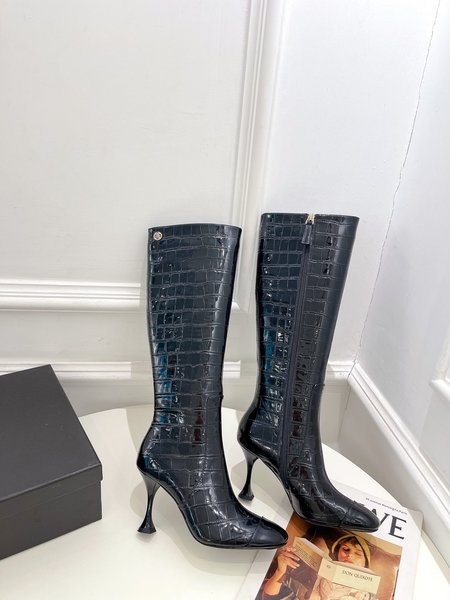 Chanel Classic stone pattern high heel boots