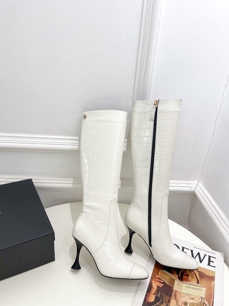 Chanel Classic stone pattern high heel boots