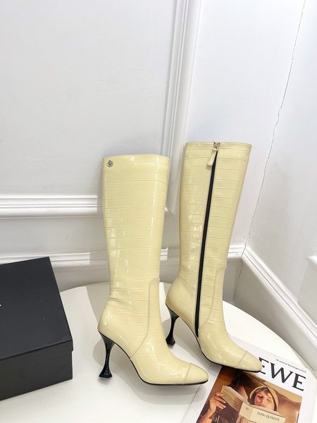 Chanel Classic stone pattern high heel boots