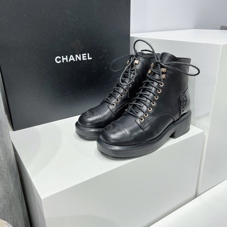 Chanel Thick-soled lace-up mid-calf boots