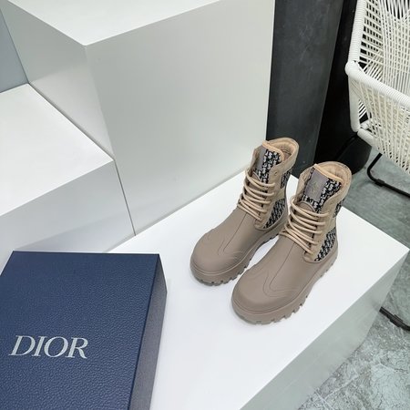 Dior Garden series thick-soled lace-up Martin boots