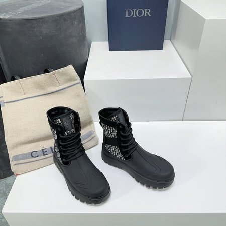 Dior Garden series thick-soled lace-up Martin boots