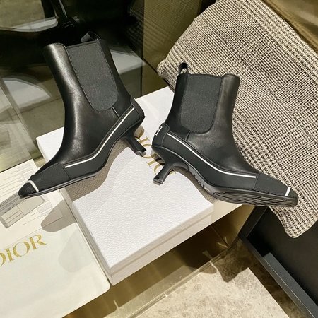 Dior Square toe stretch boots with heel