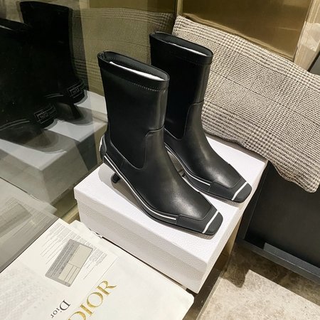 Dior Square toe stretch boots with heel