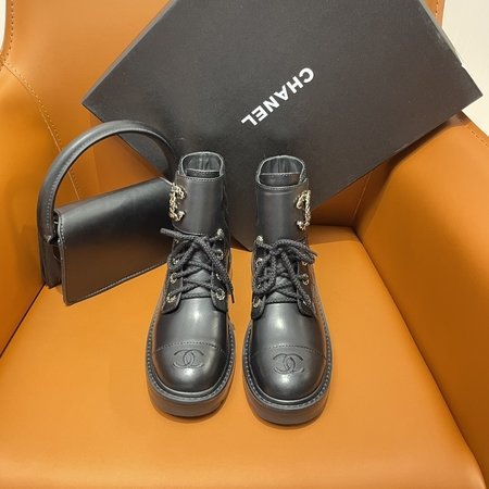 Chanel calfskin high boots